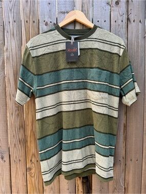 BEAMS Japan Green Striped Short-Sleeve Crew Tee MWT